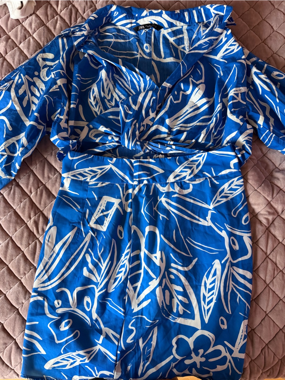 Blue and White Floral two-Piece set